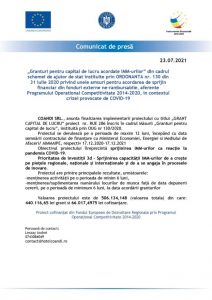 Comunicat de presă