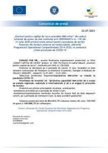 Comunicat de presă