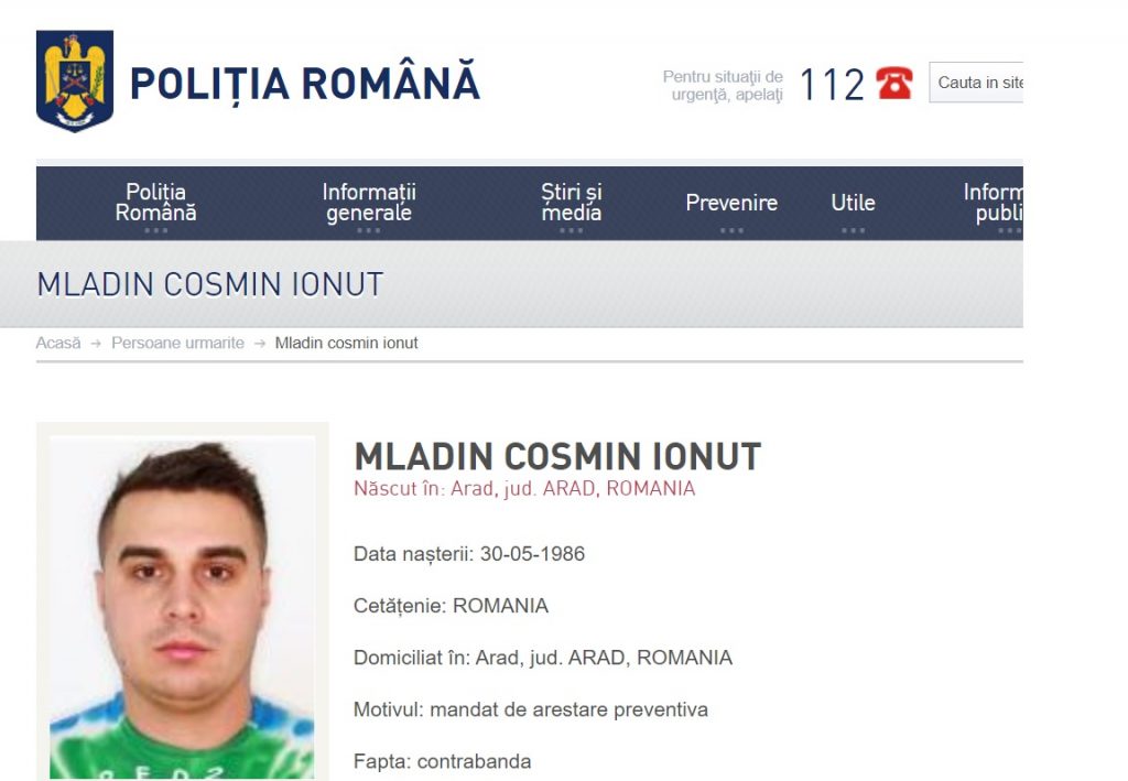 Cosmin Mladin, dat în urmărire națională