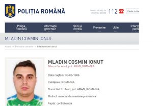 Cosmin Mladin, dat în urmărire națională