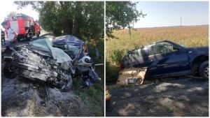 UPDATE. Accident cu o victimă încarcerată, inconştientă, pe DN7. Victima a fost declarată decedată