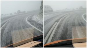Prima ninsoare din acest sezon. A nins pe Transfăgărăşan, la Bâlea Lac