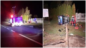 Accident mortal în localitatea Călugăreni. Un autoturism a intrat într-un stâlp, iar șoferul a decedat