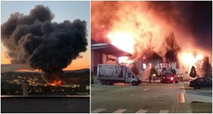 Întregul oraș Cluj este sub fum. Un incendiu puternic a izbucnit într-un parc industrial